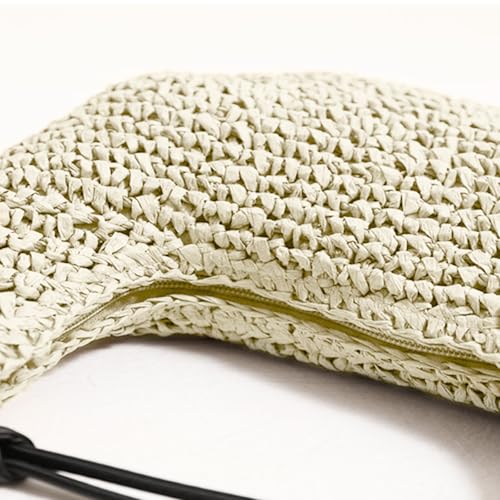 Straw Bag for Women, Orbicular Beach Bag, Cute Handbag, Hand-Woven Bags Suitable for Vacation Travel Daily(Beige)4