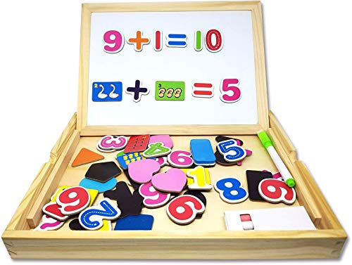 Tablero de tiza de madera para niños, juguetes educativos para niños, juegos ABC 123