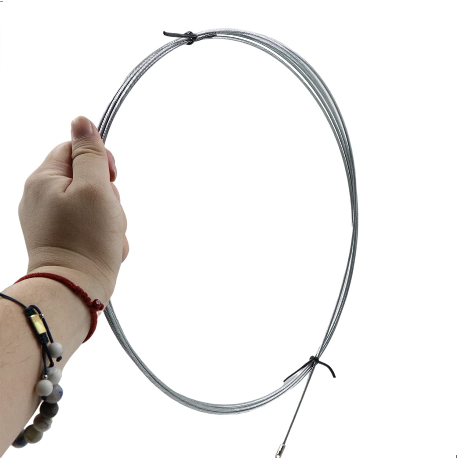 Sonda Tiracavi Passacavi Elettricista - Aid Wire Cable Cavo Threading Dispositivo Kit di Strumenti Per L’Installazione di Cavi, Diametro 3 mm, 5 M, Argento, con Molla di Guida
