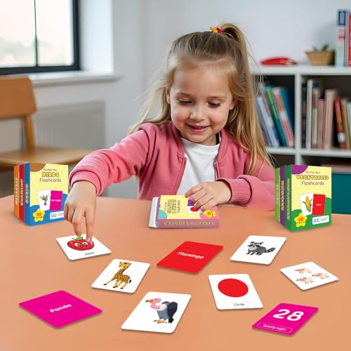 Image of GDC Flashcards 7-in-1 Educational Flashcards for Kids | 196 Cards Total | Alphabet, Animals, Birds, Colours & Shapes, Fruits, Numbers, Vegetables | Early Learning & Preschool Activity Cards
