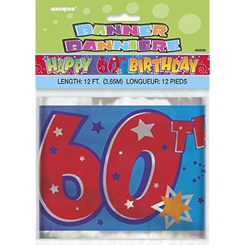 Unique 90026T 12 ft Happy 60th Birthday Banner Cover