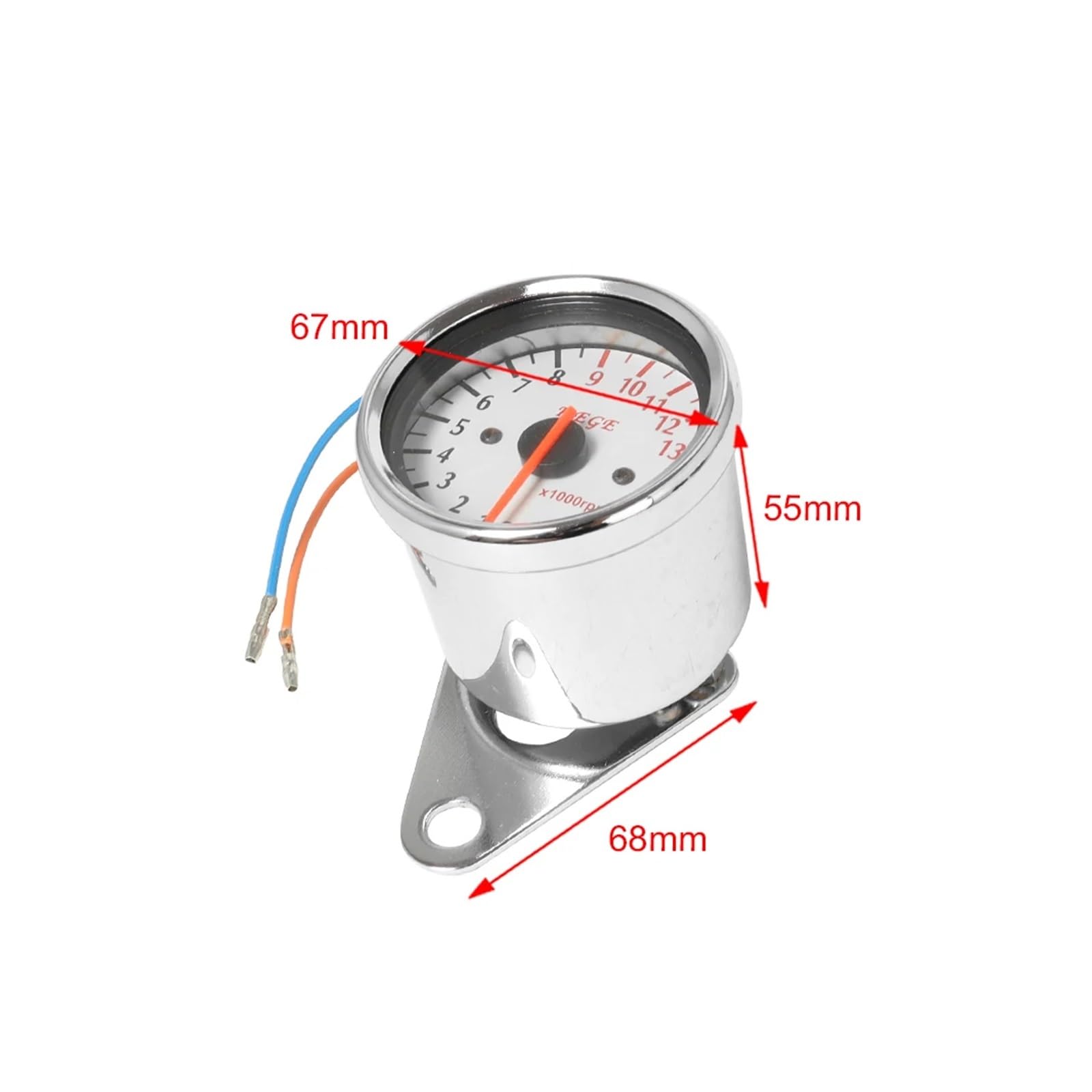 Contagiri Universale Per Moto, Tachimetro, Contachilometri, Indicatore 13000 Giri/min, Cromato, Per Cafe Racer, Per Ha&rley Per Ho&nda Per Ya&maha Contachilometri