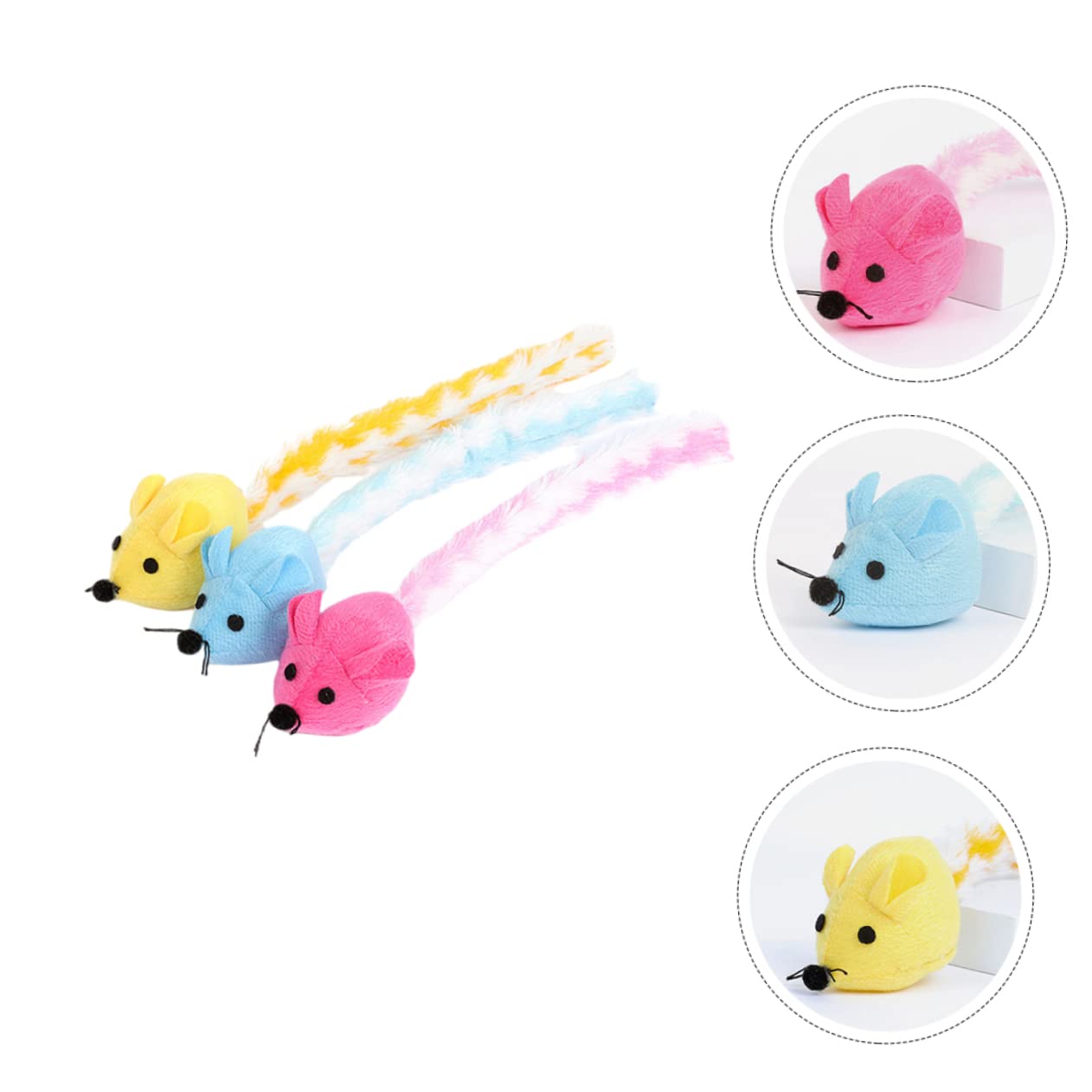 Happyyami 15pezzi Giocattoli Peluche Per Gatti Di Topi Colorati Per Stimolazione Indoor Giocattoli Con Gatta Per Attività e Divertimento Feline