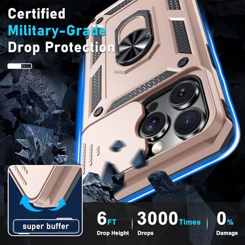 Coque iPhone 14 Pro antichoc intégrale avec béquille or rose - 5