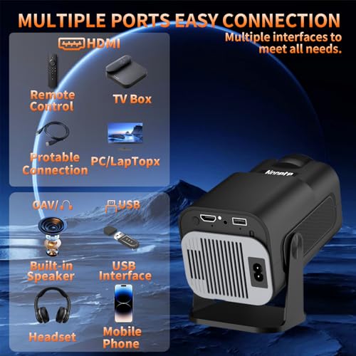 Nonete Projector 1080P Full HD, 4K Projector with 270° Rotation NT30 Projector の商品画像 3