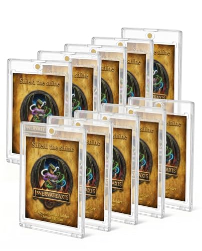 InnervateAxis 10ct Magnetic Card Holder, 35pt One Touch Card Holder, 2.87 * 4.33in U-V Protection Card Holder, for TCG Cards, Sports Cards - image 1