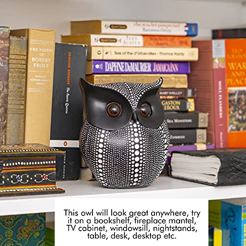 Estatua de Búho Negro de Resina Ornativa 6" miniatura 4