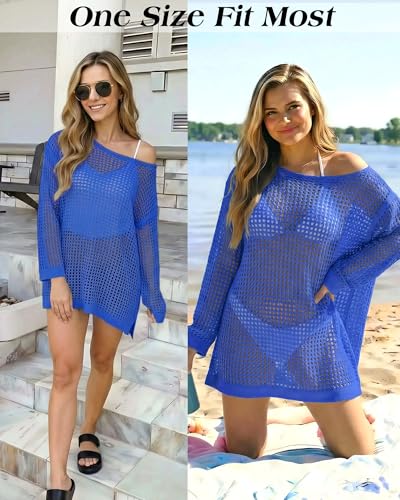Image of CoCozy Crochet Cover Up for Women Mesh Hollow Out Bikini Cover Ups for Swimwear Summer Swimsuit 2026