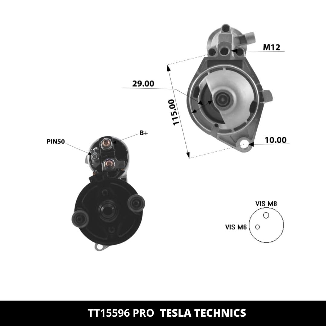 TT15596 PRO Motorino di avviamento per auto 12V, 2.00 KW. Compatibili con OPEL, SAAB. Eccellente rapporto qualità-prezzo. Installazione facile e garanzia.