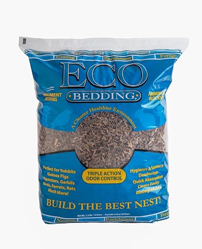 ECO BEDDING 99% Dust Free Paper Bedding for Small Pets and Birds Odor Control 1.5 lb (Expands to 30 L)