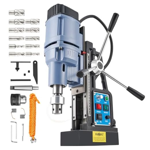 Trapano ZELCAN 1550W Trapano Magnetico con 11 Punte 13900N 650 rpm Trapano a Colonna Magnetico a Diametro di 50mm Trapano Magnetico con Controllo Reversibile e Continuo per Superfici Metalliche
