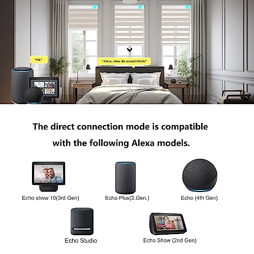 Image of Changshade Smart Zebra Roller Blinds Motorized Shades Work with Alexa, Window Shade Intelligent Electric Automatic, JZCMD-RBS-BG-DNA, Beige(blackout) (MYDY25Z-1)