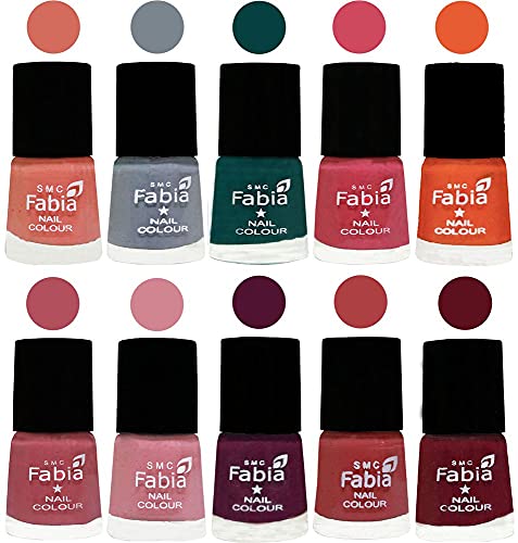 Image of ALL IN ONE (PACK OF 10), Long Lasting Glossy Nail Polish, 6 ml Each, All Vibrant Colours,02049