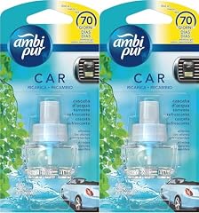 Ambi Pur Deodorante Auto, Ricarica Profumo Brezza Leggera, Elimina Odori Persistenti, 70 Giorni, Confezione da 2 (cascata d'acqua)