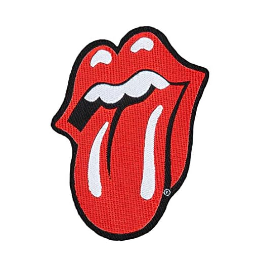 The Rolling Stones Parche clásico para la lengua, tejido y con licencia.
