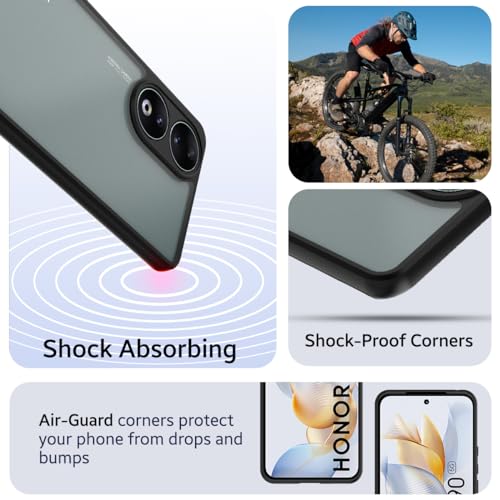 Image of KAPAVER Hybrid Clear Back Cover Case for Honor 90 | Protective Shockproof Cleare Hard PC Soft Flexible Black TPU Cover
