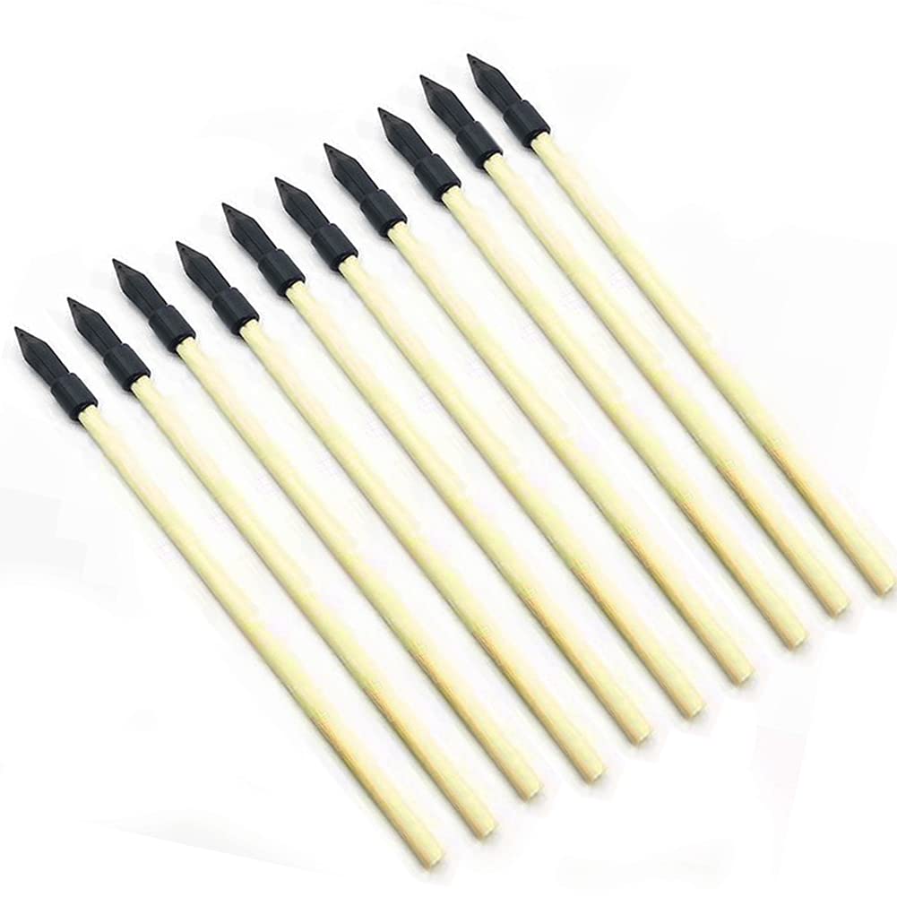 esowemsn 10pcs Wooden Arrows Soft Rubber 9.4inch Wooden Arrow Tips Archery Target Arrows Rubber for Archery Bows Outdoor