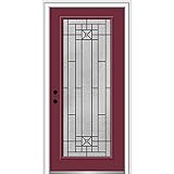 National Door Company, Exterior Single Door, Fiberglass Smooth, 36' x 80', Full Lite, Courtyard Collection, Right-Hand Inswing