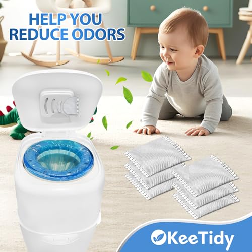 Image of Diaper Pail Deodorizer Odor Absorber Carbon Filter Refill Compatible with Diaper Genie Complete Pail, 12 Pack