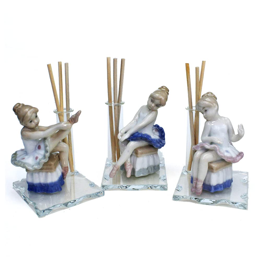 DLM 33351 (Kit 12 Pezzi) Profumatore in Vetro e Porcellana Ballerina Dance Musica in Porcellana Battesimo Comunione Diffusore Profumo Ambienti bomboniera