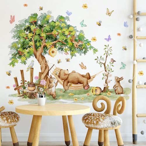 Vinilo decorativo grande árbol y animales para pared miniatura 7