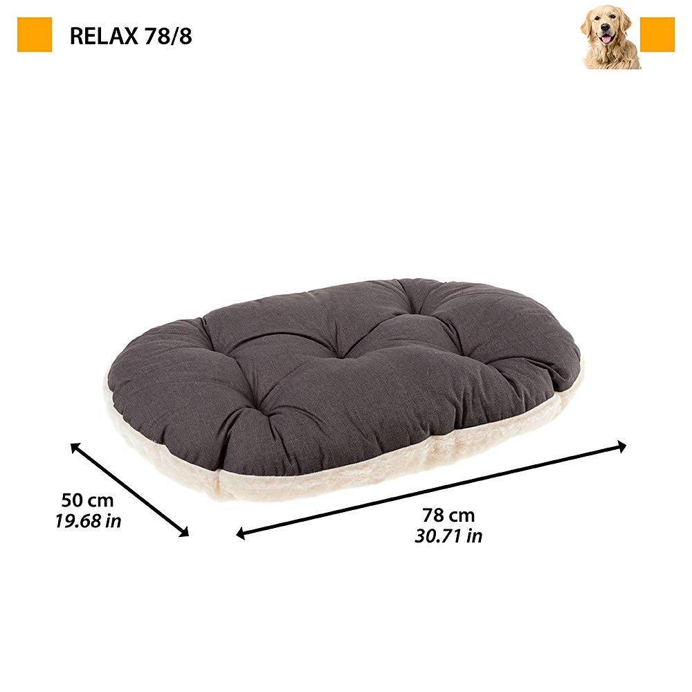 Ferplast - Cuccia per cani e gatti - Cuscino per cani di medie dimensioni - Materassino per cani - Tappetino per cucce e auto - Morbido letto per cani - Relax, 78 x 50 CM, BEIGE