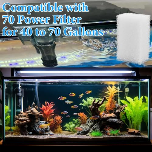Image of Threlaco 12 Pcs Compatible with Aquaclear 70 Foam Filter Inserts, for Filtering Mechanical and Biological Media, Keeping the Water Tank Clean and Fresh