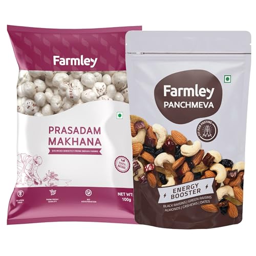 Farmley Prasadam Makhana, 100% Natural & Crunchy (200 g) Farmley Premium Mixed Dry Fruits & Healthy Snacks Contains Almond,Cashew,Dates,Green and Black Raisins 200 Gm (B0C9QN9F91) Amazon Price History, Amazon Price Tracker