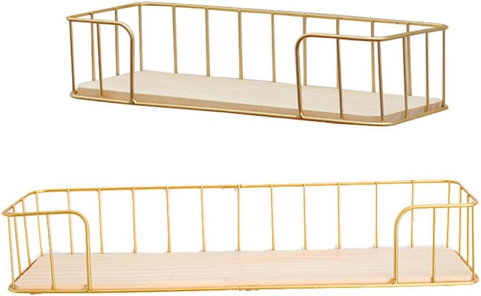 2pcs Iron Plant Stand and Hanging Flowerpot Rack for Succulents Gold Iron Rack Decoration with Small and Large Rectangular Storage Suitable for Balcony and Windowsill Gardening