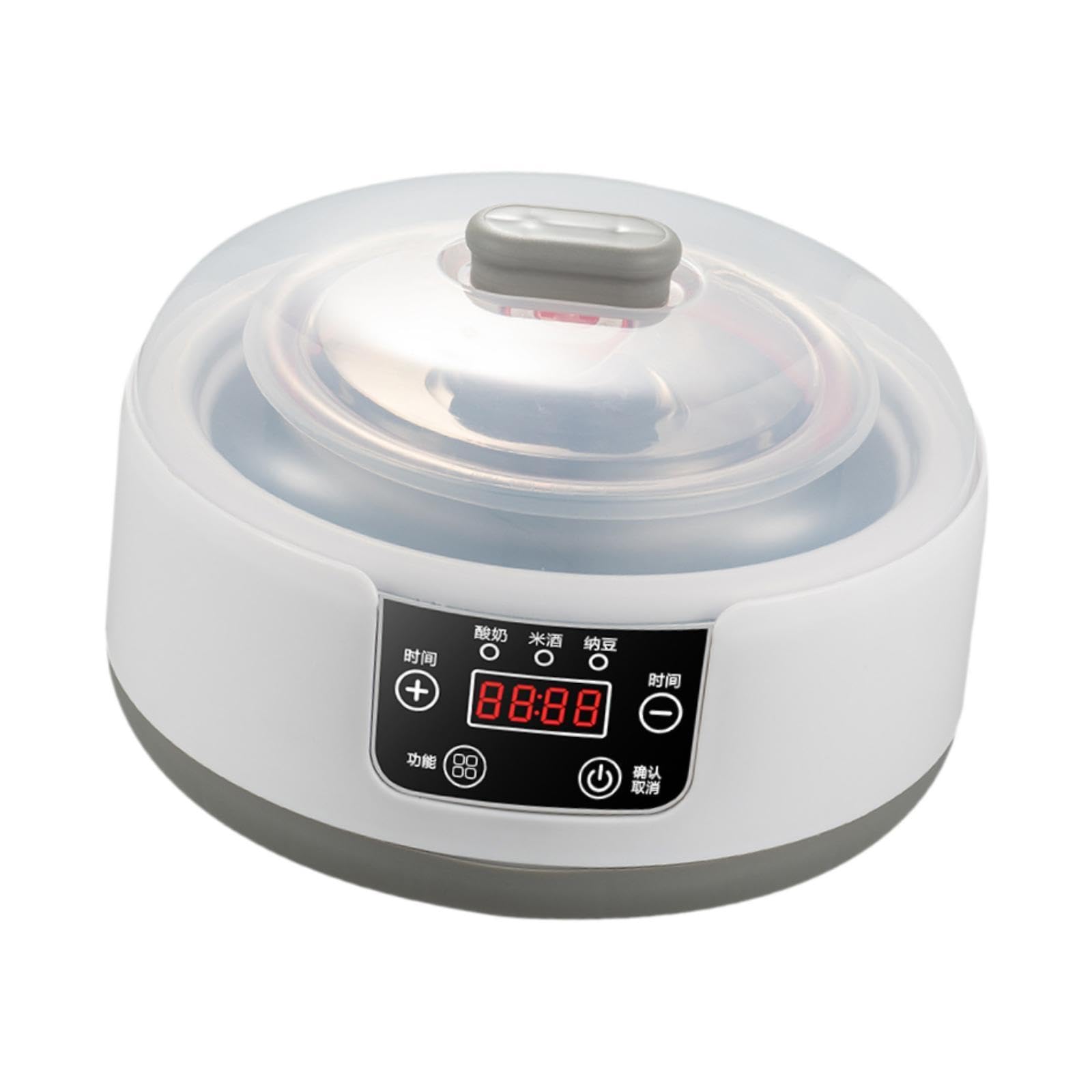 perfk Yogurtiera Macchina elettrica per yogurt, Funzione di temporizzazione a basso rumore Yogurt Contenitore interno professionale in acciaio