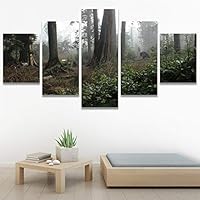 SIGNWIN 5 Panel Canvas Wall Art Rustic Woods for Home Decorations Ready to Hang - 60