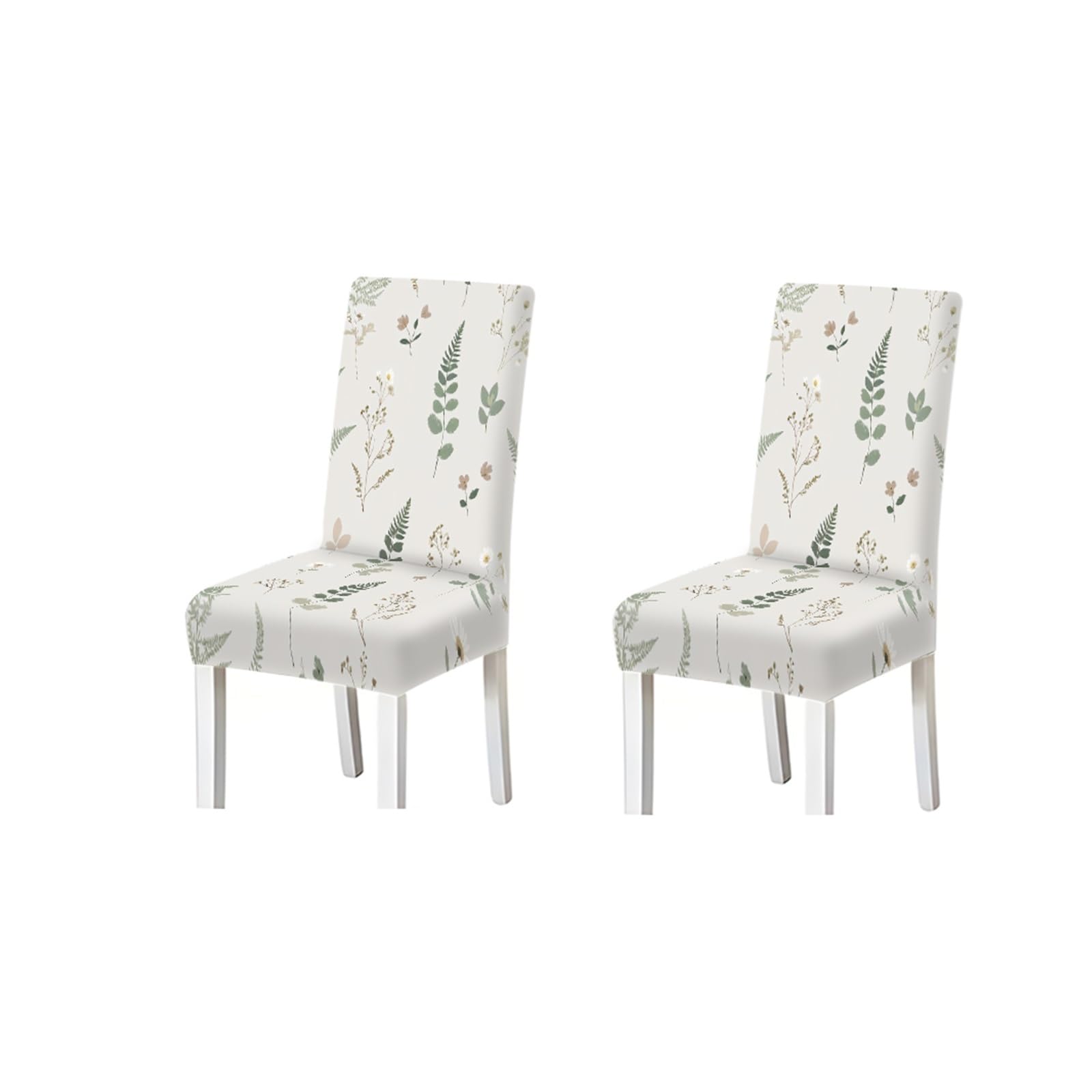 Kxuauv One Color Watercolor Greenery Wildflower Botanical Print Stretch Dining Chair Covers, For Home Kitchen Dining Room Party, 2/4/6 Pcs Seat Protectors For Restaurant Hotel Party(2Pcs Chair Cover)