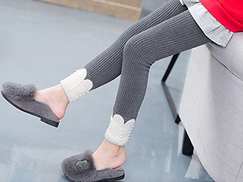 Little Girls' Winter Cable Knit Footless Tights Fleece Lined Leggings4