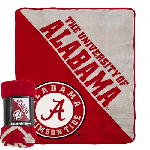 Northwest NCAA Alabama Crimson Tide Unisex-Adult Micro Raschel Throw Blanket 46 x 60 Halftone