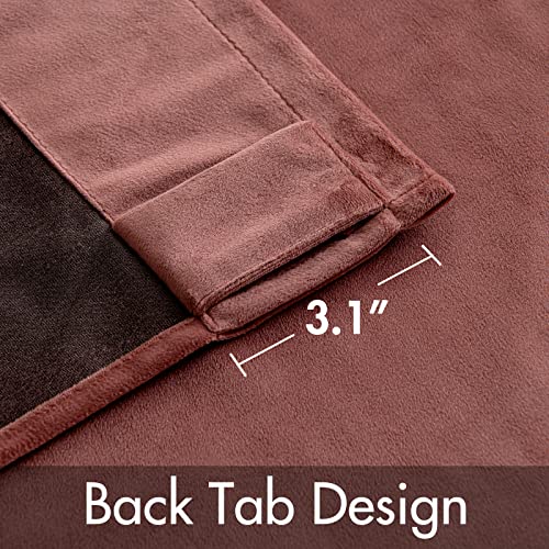 Image of MIULEE Velvet Curtains 52x63 inches 2 Panels Dusty Rose Pink Curtains | Luxury, Bedroom Living Room, Thermal Insulated, Super Soft Window Drapes, Rod Pocket & Back Tab