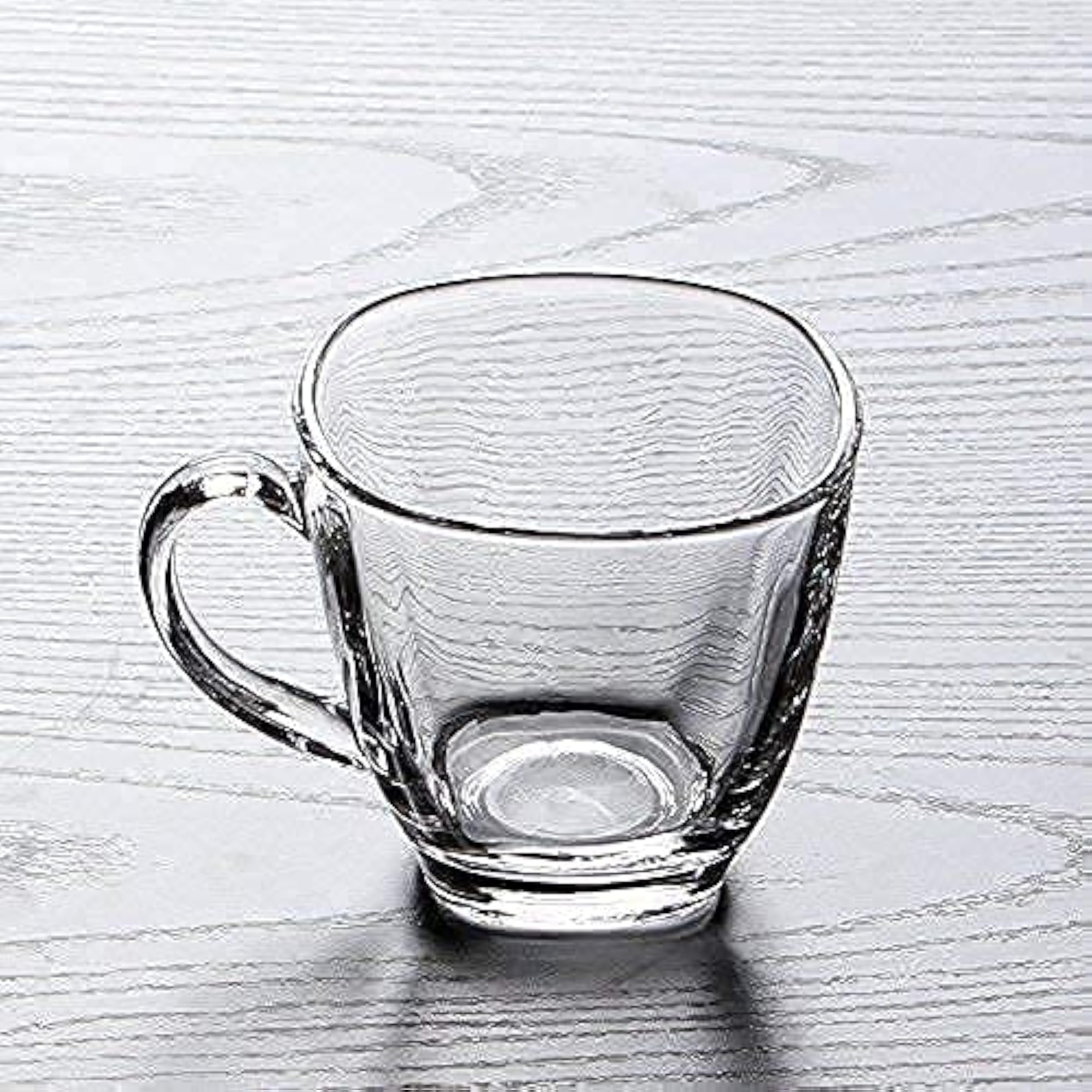 Transparent Oval Shape Toughened Glass Tea Cup Set