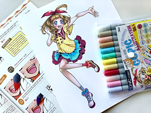 COPIC Ciao Set Illustration for Beginners 12 marqueurs Twin