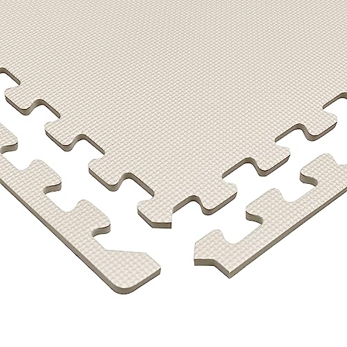 Image of We Sell Mats 1 /2 inch Thick Multipurpose EVA Foam Exercise Floor Mat, Interlocking Tiles, Anti-Fatigue for Home or Gym, 24 in x 24 in, 4 Tiles, Sand