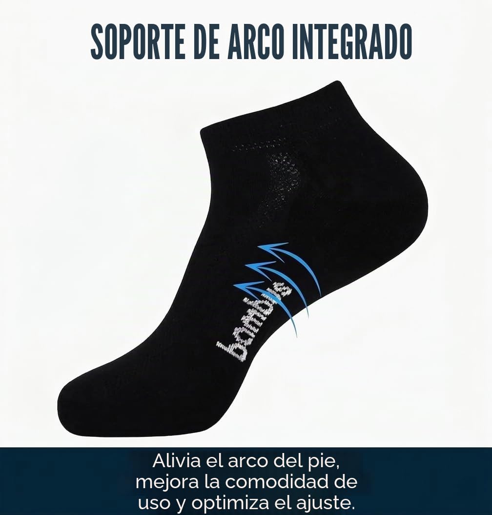 Jeasona 8 Pares Calcetines Bambu Hombre 39-42 Calcetines Tobilleros Hombre Negro para Diabeticos Antisudor Transpirables Finos sin Goma Meias Homem Verano