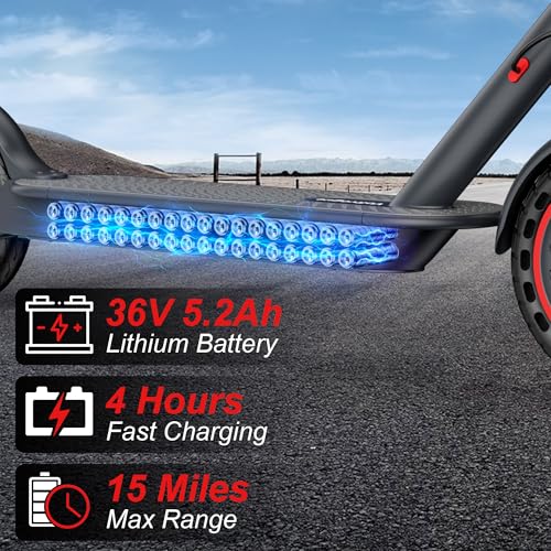 Electric Scooter – 19 MPH Max Speed, 8.5″ Honeycomb Solid