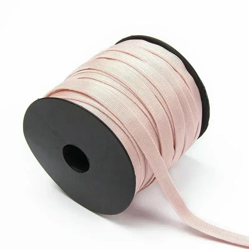 Cinta elástica de 5/10/20 m y 6/8/10/15 mm para tirantes de ropa interior, bandas de goma de poliéster de colores, cinta elástica suave, ribete - Rosa - 15 mm - 20 metros
