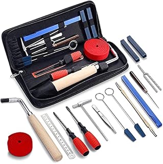 Pzhoais Kit de ferramentas de afinação de piano, 16 peças, kit profissional de afinação de piano, ferramentas de afinação de piano, acessórios de reparo de piano