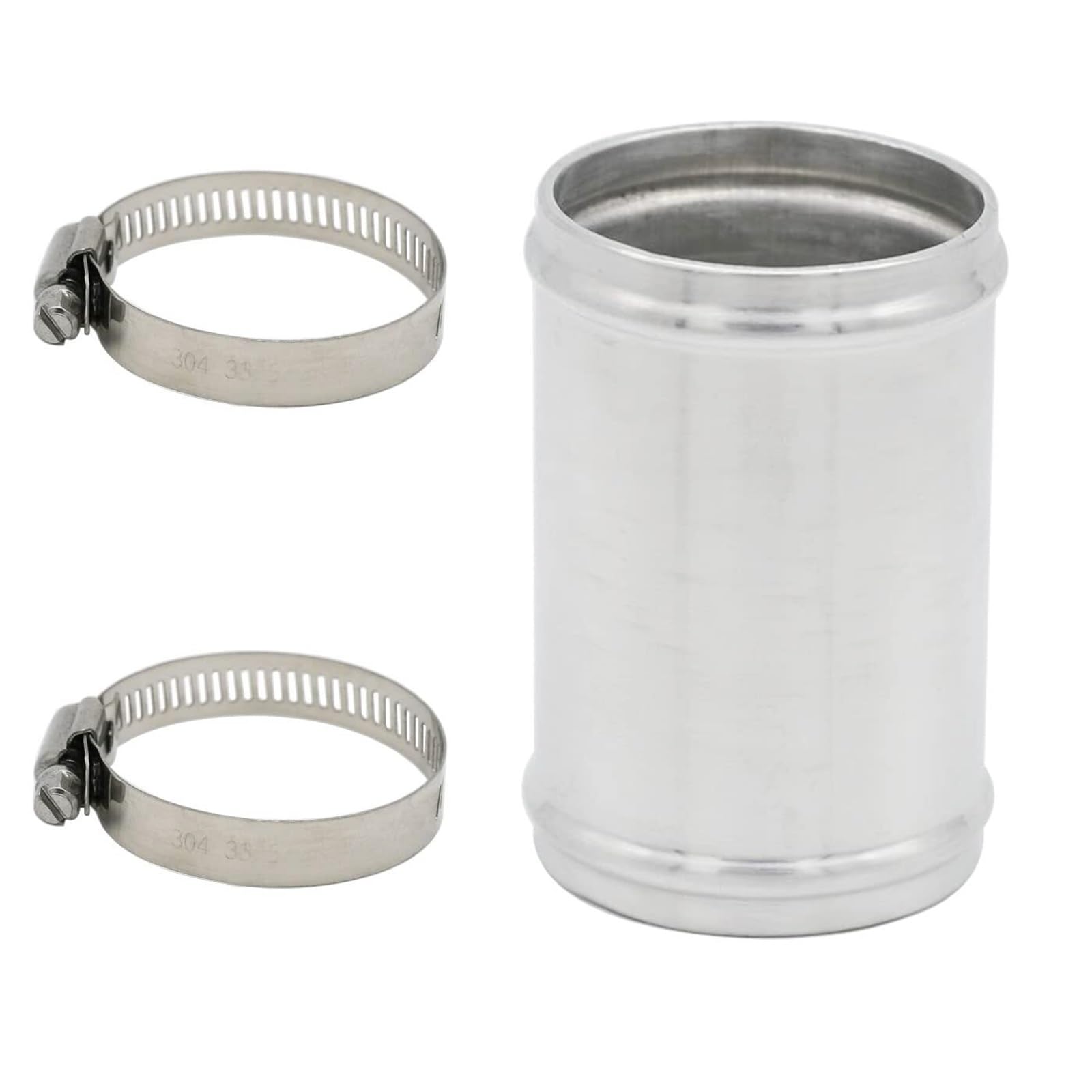 2 PCS Aluminum Hose Joiner Tube Intercooler Pipe Connector High Class Glossy Polished Treatment Air Intake with Bead Roll(OD 2" (51mm))