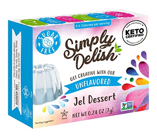 Simply Delish Natural Jel Dessert - Sugar Free, Non GMO, Gluten Free, Fat Free, Lactose Free, Keto Friendly - 0.7 OZ (3)