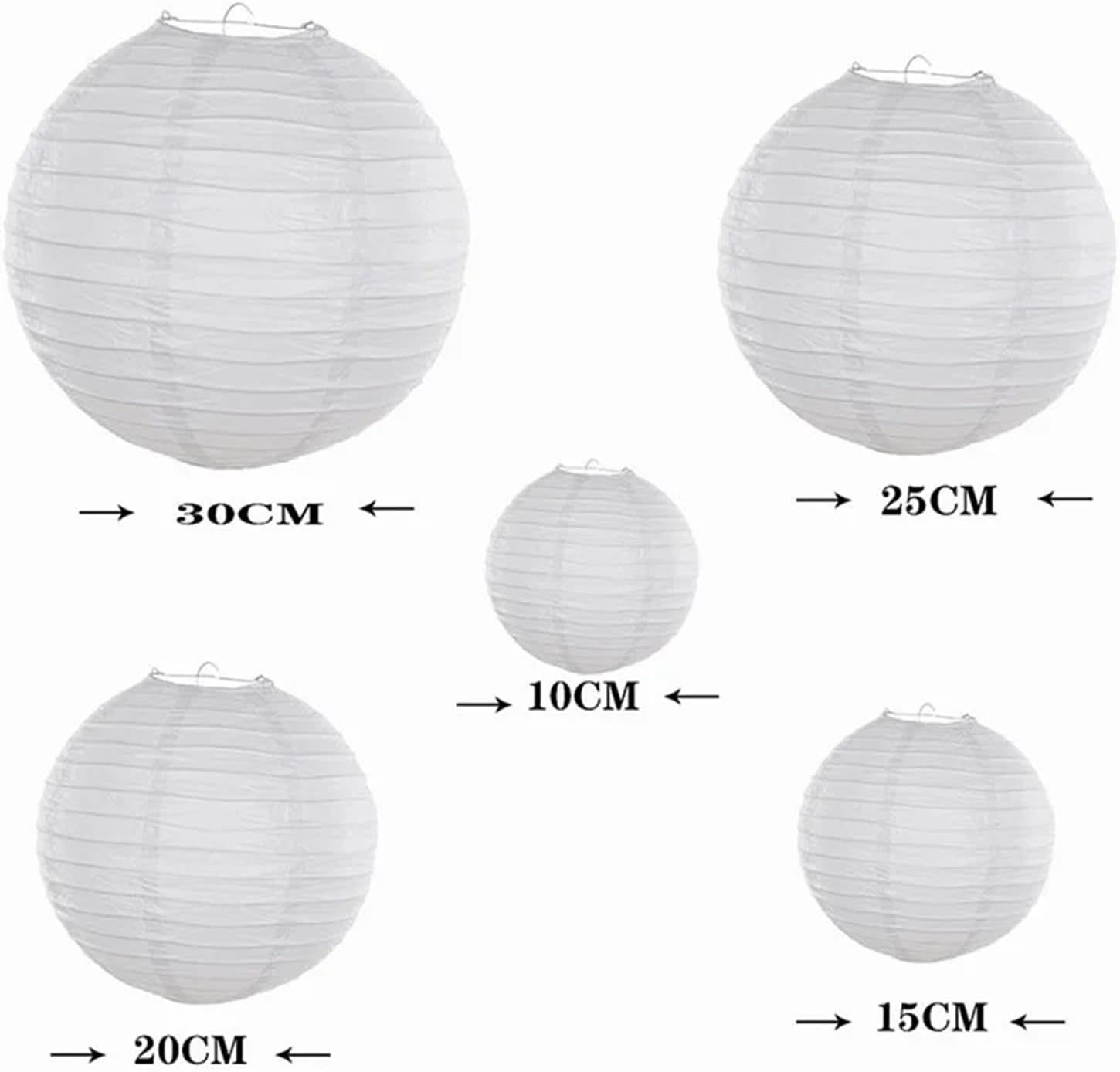 Paper pom-poms 5/10/20pcs Round Paper Ball Lampion Hanging White Wedding Decoration Lantern Lampshade Birthday Party Decor for Party Decorations(15cm,20pcs)
