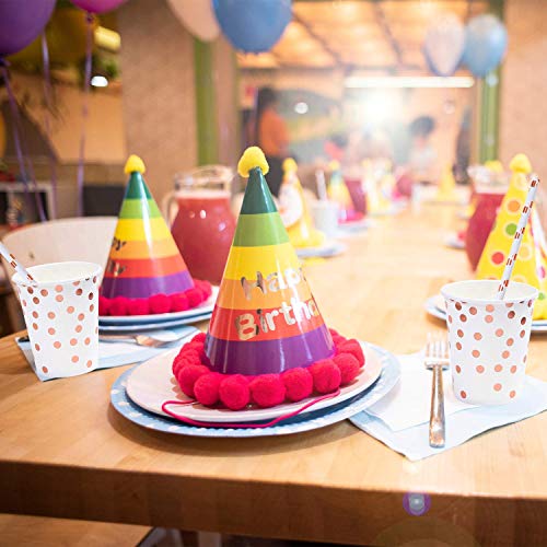 Ougold Rose Gold Decorations, 202 Pcs Paper Plates Napkins Cups, Rose Gold Tablecloths Plastic, Disposable Dinnerware Polka Dot Party Supplies For Girls Or Women, Wedding Bridal Shower Birthday #TOP4