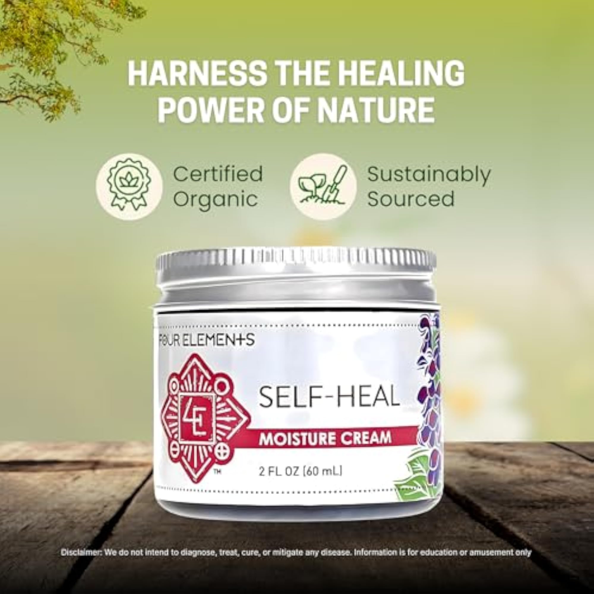 Self Heal Cream Organic Herbals 2 oz Cream
