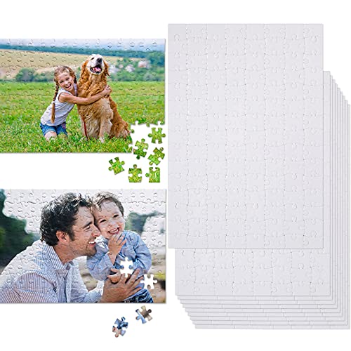 Skylety 3 Sets Sublimation Puzzle Blanks Bulk 120 Pieces A4 Jigsaw DIY Thermal Transfer Custom Puzzle for Heat Press Printing Crafts