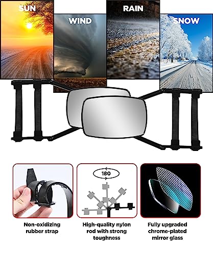 Aociska 637HSJYCJ001 Car Tow Mirrors,Universal Clamp-On Towing Mirror 360 Degree Rotation Adjustable Towing Mirror,Rv Leveling Blocks Rear View Side Clip thumb #3