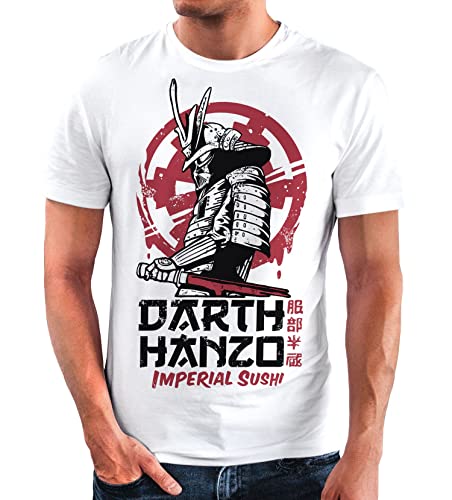Neverless® Herren T-Shirt Hattori Hanzo Parodie Darth Vader Movie Film Fashion Streetstyle weiß L Cover